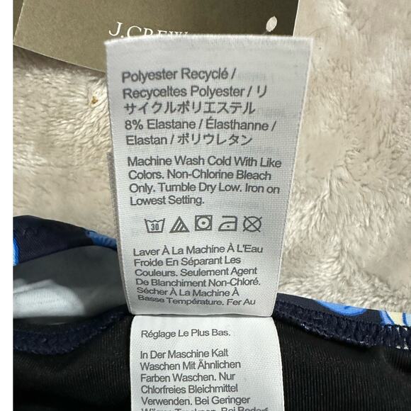 J.Crew One-Piece Swimsuit Women's Plus 24 Blue Floral Ruched One-Shoulder NWT - Picture 6 of 6